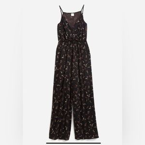 Kaileigh Black Floral Jumpsuit, Size M